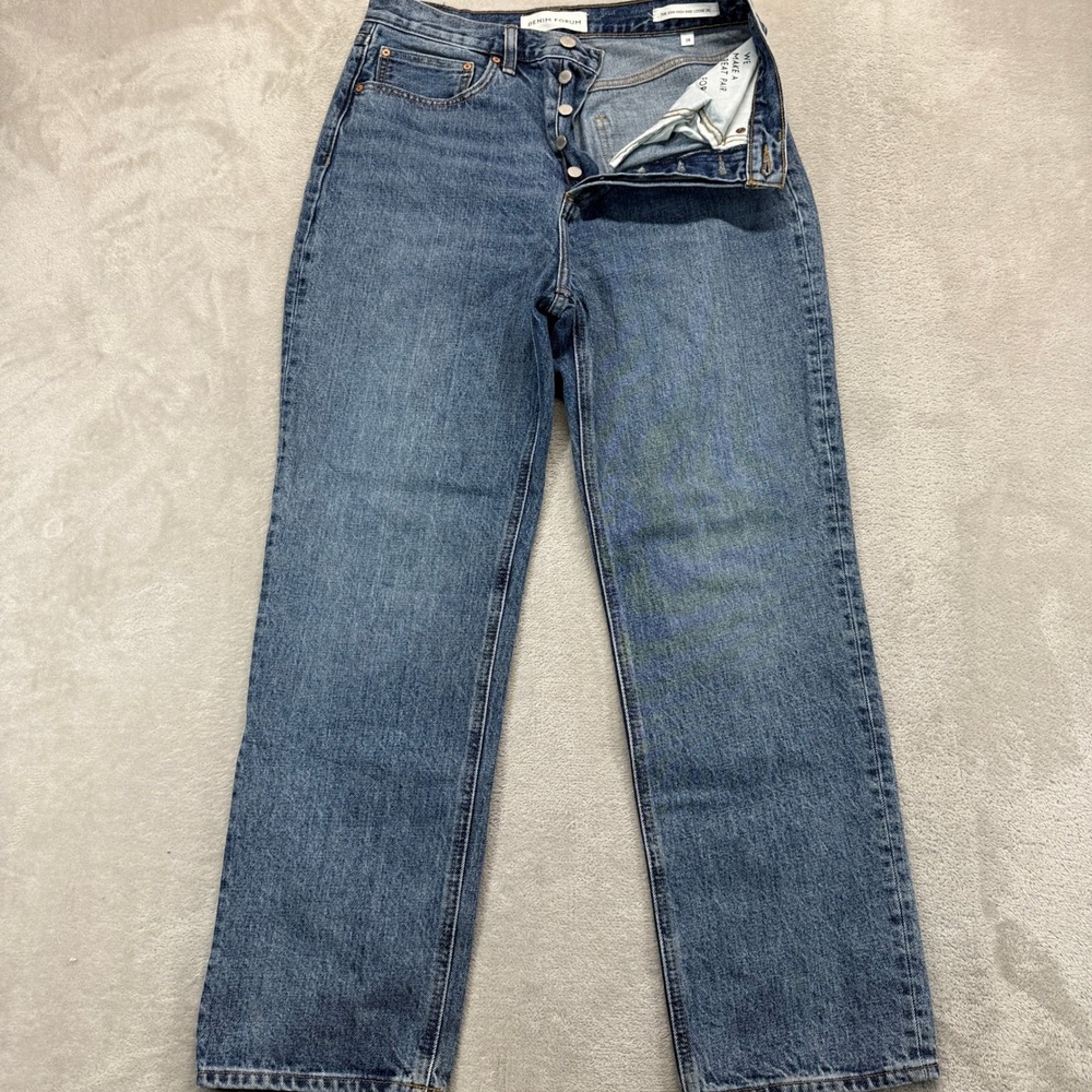Aritzia Denim Forum Jeans Womens 28 The Joni High Rise Loose Blue Button Fly 29L